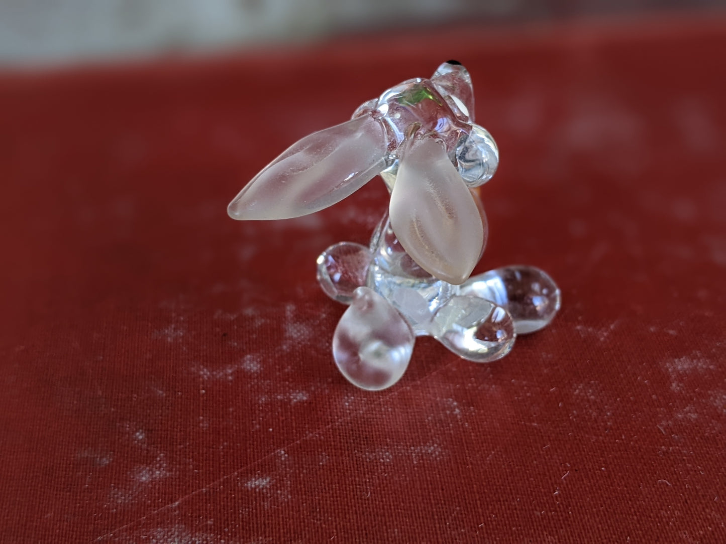 Vintage Pulled Glass Bunny w Carrot Murano Style Italian Handmade Hand-Pulled Glass Adorable !! One-Of-A-Kind Joyful Vintage Gifts !!