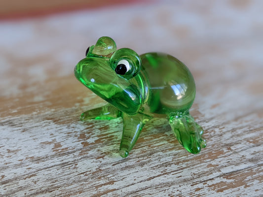 Vintage Hand-Pulled Glass Frog Handmade Blown Adorable !! One-Of-A-Kind Joyful Vintage Gifts !!