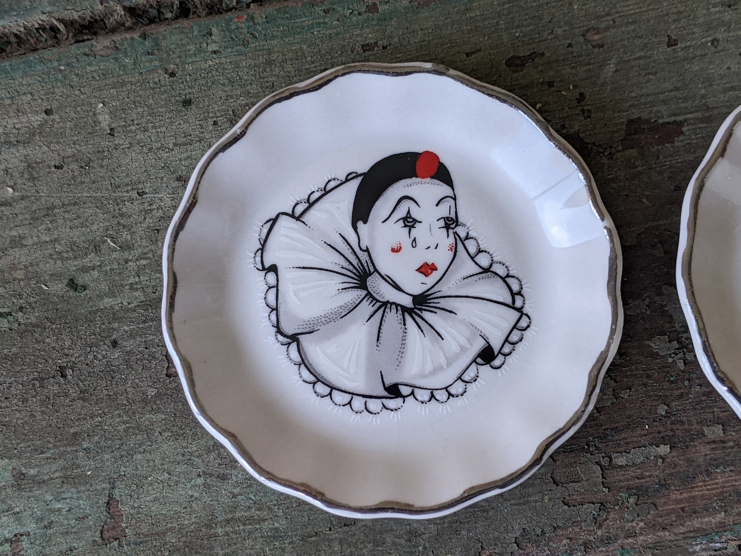 1980s Pierrot Miniature Collectible Dishes Trinkets Porcelain Spain Espana !! Amazing Vintage Collectibles & Gifts