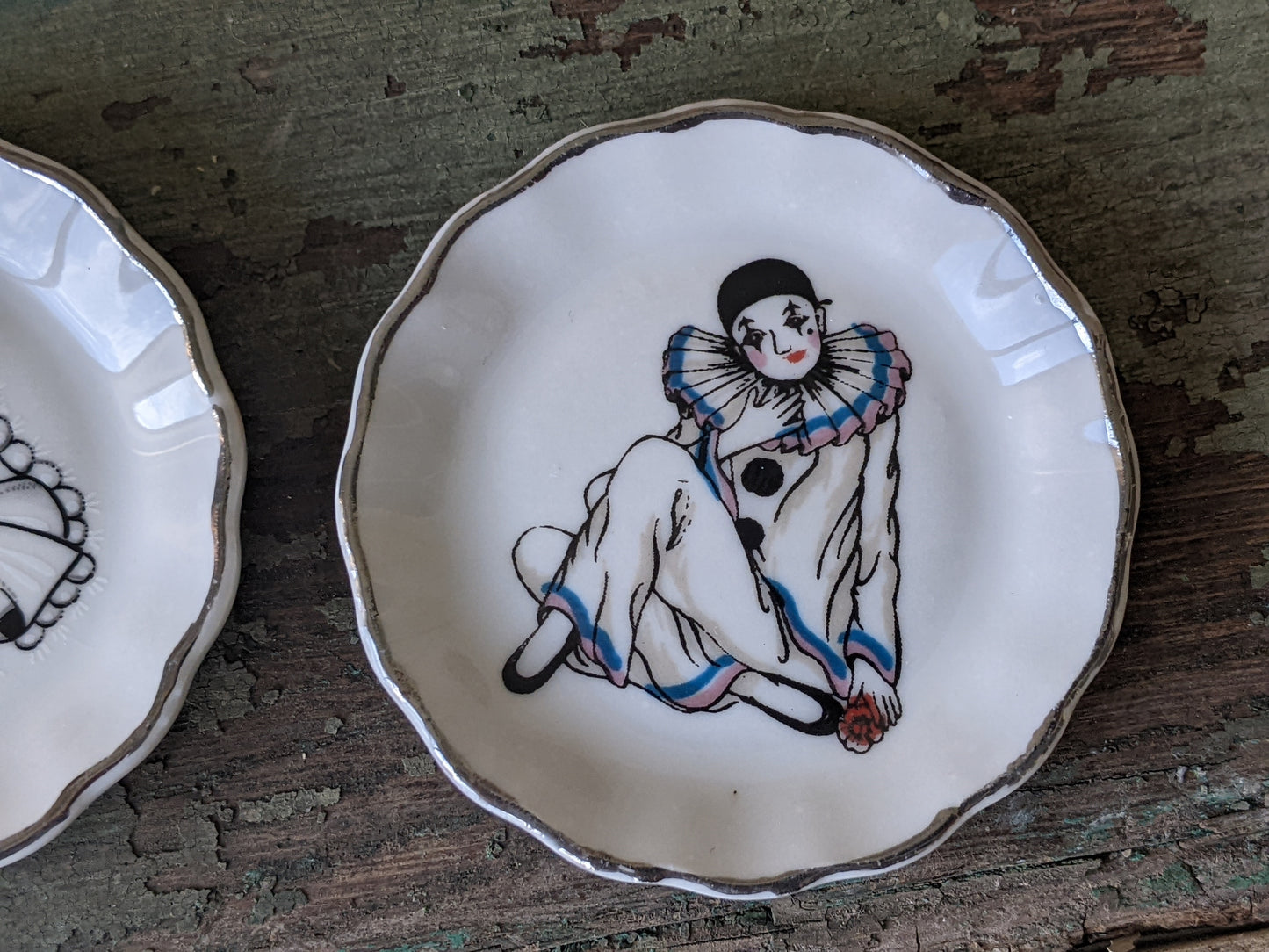 1980s Pierrot Miniature Collectible Dishes Trinkets Porcelain Spain Espana !! Amazing Vintage Collectibles & Gifts