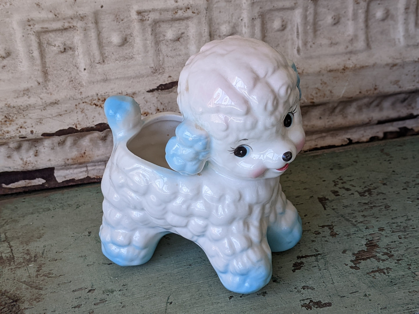 1960s Relpo Blue Lamb Planter Japan 5116B Nursery Adorable Kitschy Vintage Gifts & Collectibles !!